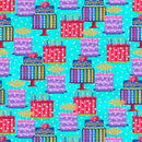 BLK Party Line 1807-75 Turquoise - Cotton Fabric