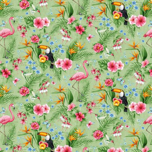 BLK Tropical Vibes 2367-60 Lt. Green - Cotton Fabric