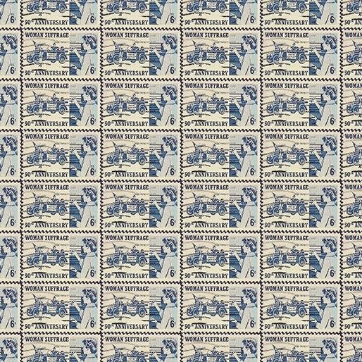 BTX 50th Anniversary Sufferage Stamp Cream 12324-50 - Cotton Fabric