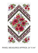 BTX Amazing Poppies Panel 13161M-09 White/Multi - Cotton Fabric