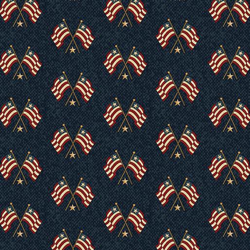 BTX American Spirit Flags - 16107-57 Navy - Cotton Fabric