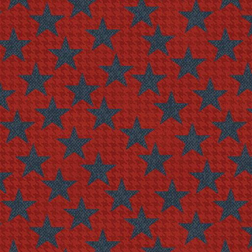 BTX American Spirit Houndstooth Stars - 16103-10 Red - Cotton Fabric