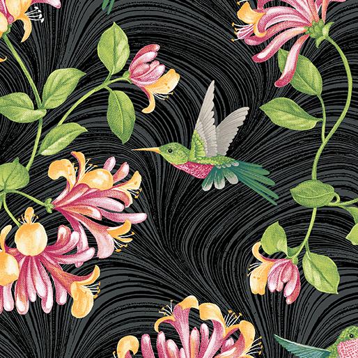 BTX Hummingbirds & Honeysuckle 13213-12 - Cotton Fabric