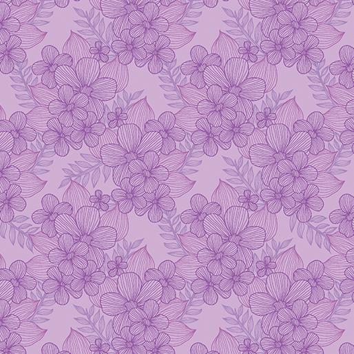 BTX Judy's Bloom 13555-60 Purple - Cotton Fabric