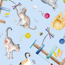 BTX Kitty City Live Love Purr - 12469-05 Ligiht Blue - Cotton Fabric