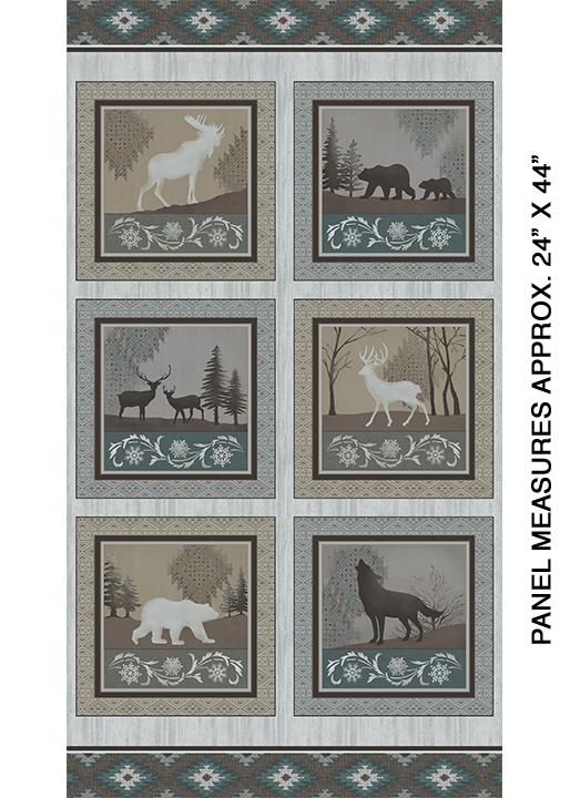 BTX Modern Lodge Panel 06961-13 Moose Bear - Cotton Fabric