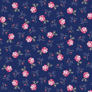 BTX Promise Me - Teacups Blue 13558P-50 - Cotton Metalic Fabric