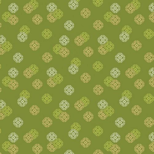 BTX Ribbon Floral 746M-42 Green - Cotton Fabric
