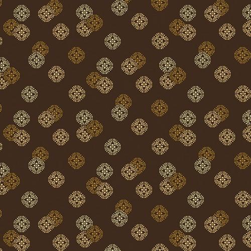 BTX Ribbon Floral 746M-77 Brown - Cotton Fabric