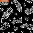 BTX Save The Day, 9738GL-12 Black - Cotton Fabric
