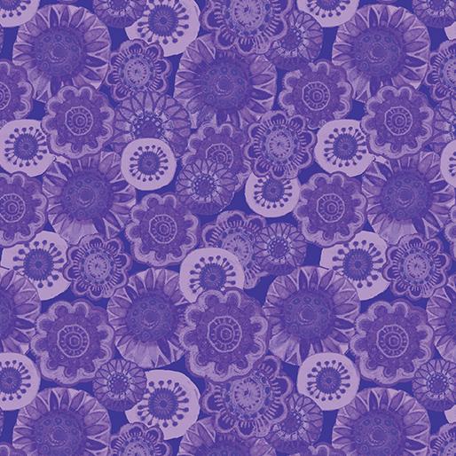 BTX Sunshine Cats 13481-66 Dark Purple - Cotton Fabric