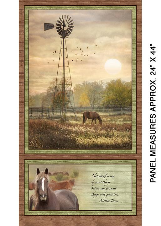 BTX The Land I Love - Field of Horses Panel 1608-99 - Cotton Fabric