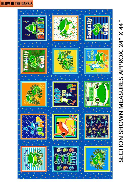 BTX Toadally Cool Frogs Squares Multi 9829GL-99 - Catton Fabric
