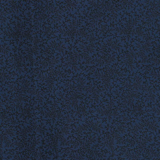 BTX Wide Delicate Vines 108" - 0454W-51 Dark Blue - Cotton Fabric