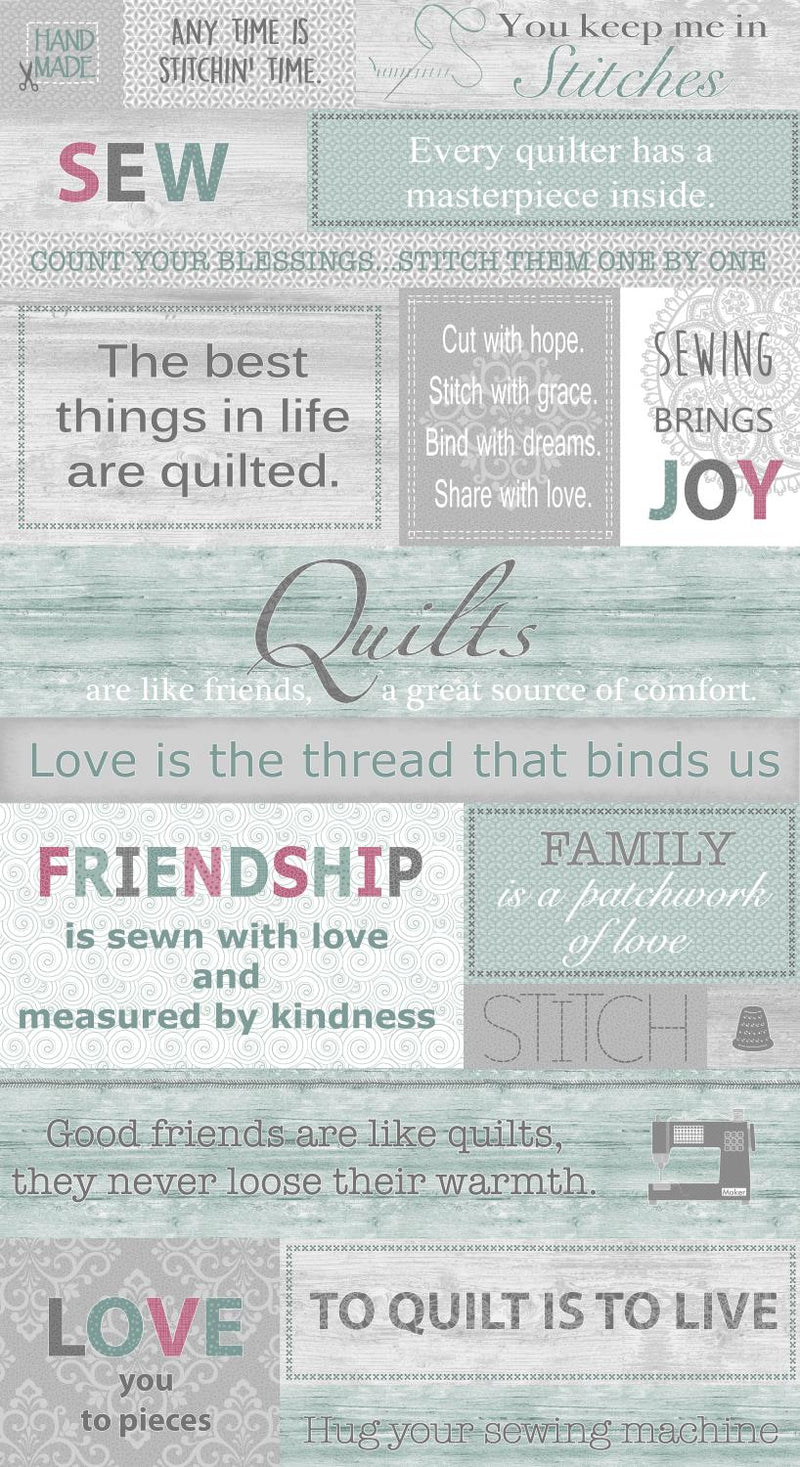 BTX Words to Quilt By Panel 6970-99 - Cotton Fabric