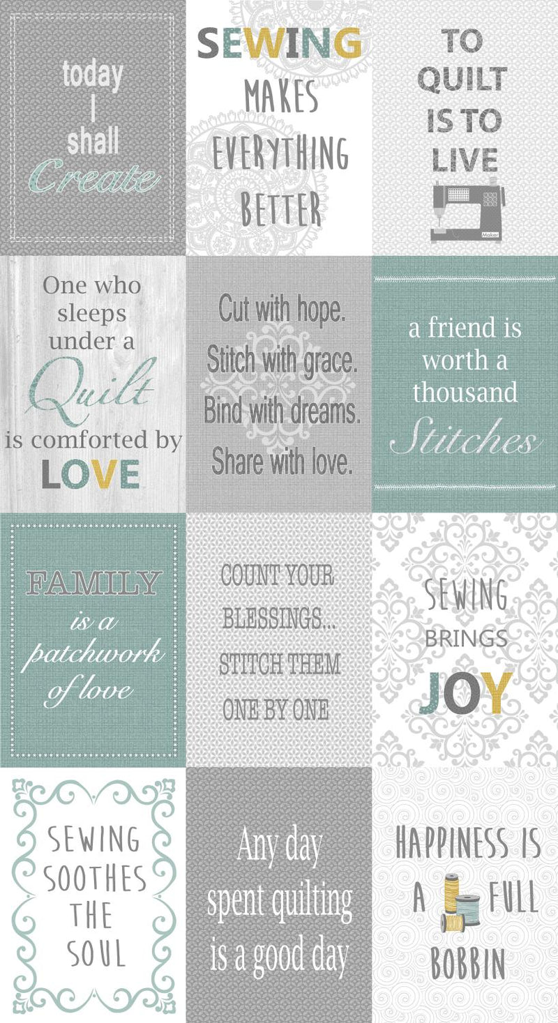 BTX Words to Quilt By Panel 6971-99 - Cotton Fabric