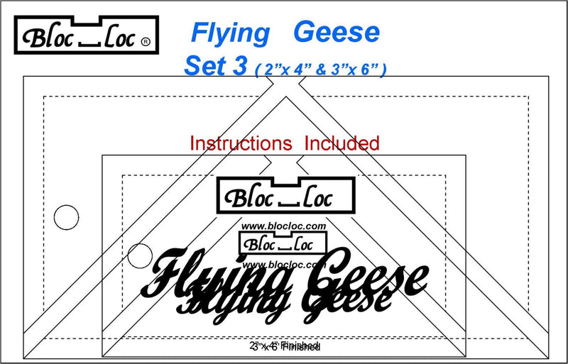 Bloc Loc Flying Geese Ruler Set 3 - FG-Set