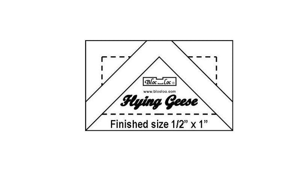 Flying Geese Ruler 4 x 8 (4 1/2 x 8 1/2 trimmed) - Bloc Loc Rulers