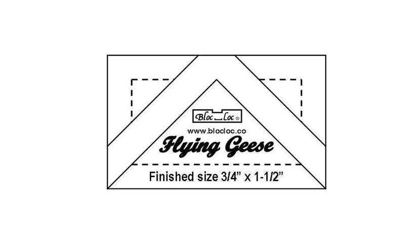 Bloc Loc Flying Geese Square Up Ruler .75 x 1.5 Inch -