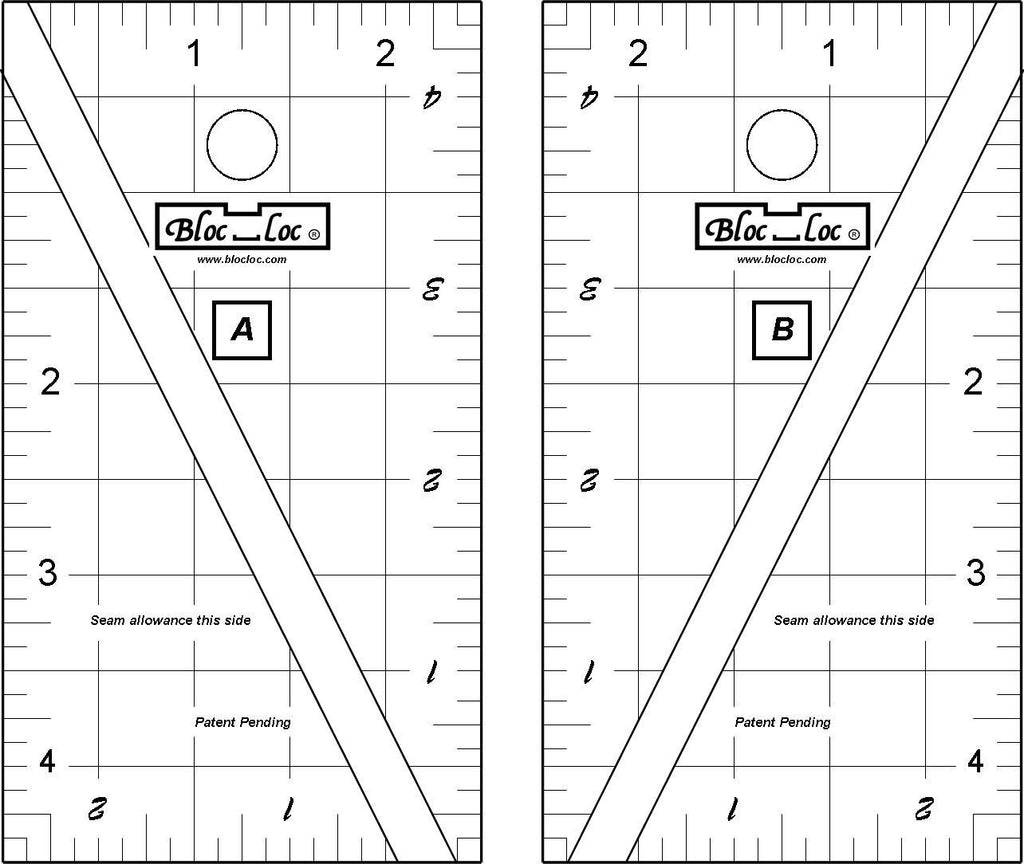 4.5 Inch Bloc-Loc Half Square Triangle Trimming Ruler