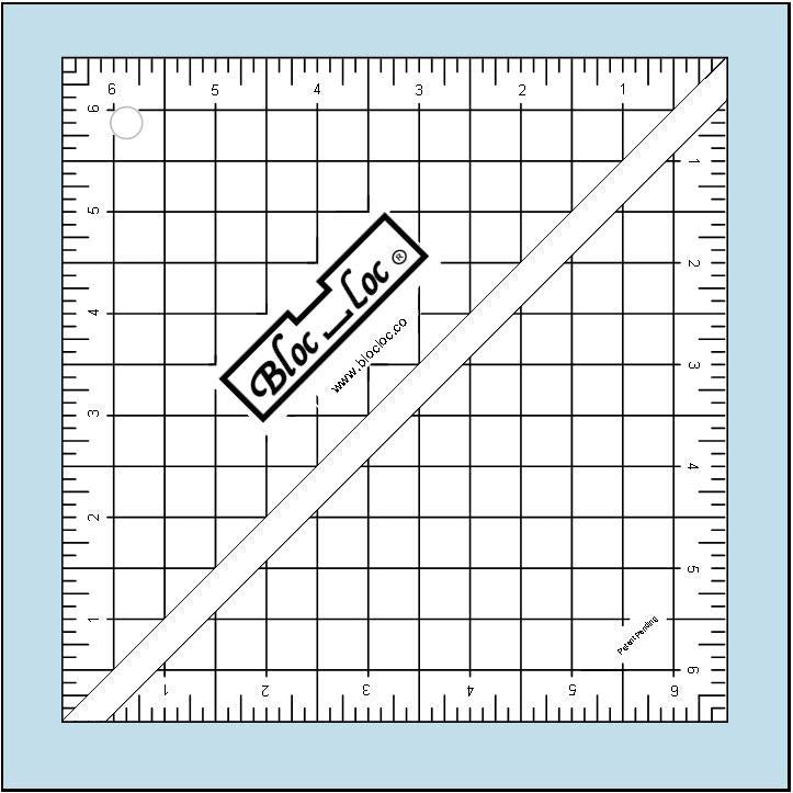 Bloc Loc Half Square Triangle 6.5" Acrylic Ruler