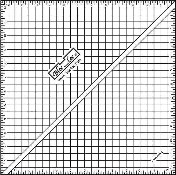 Bloc Loc Half Square Triangle Ruler 12.5 Inch - HST-12.5