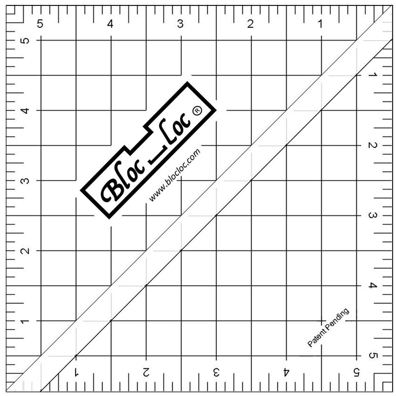 Bloc Loc Half Square Triangle Ruler 5.5 Inch - HST-5.5
