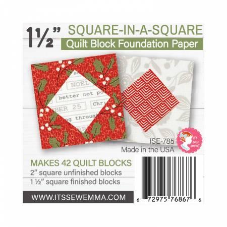CHK 1.5in Square in a Square Quilt Block Foundation Paper