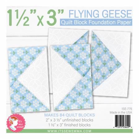 CHK 1.5in x 3in Flying Geese Quilt Block Foundation Paper