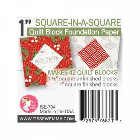 CHK 1in Square in a Square Quilt Block Foundation Paper