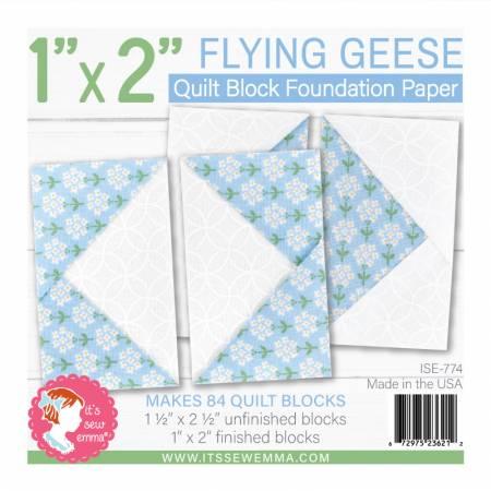 CHK 1in x 2in Flying Geese Quilt Block Foundation Paper