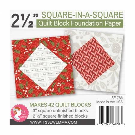 CHK 2.5in Square in a Square Quilt Block Foundation Paper