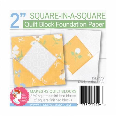 CHK 2in Square in a Square Quilt Block Foundation Paper