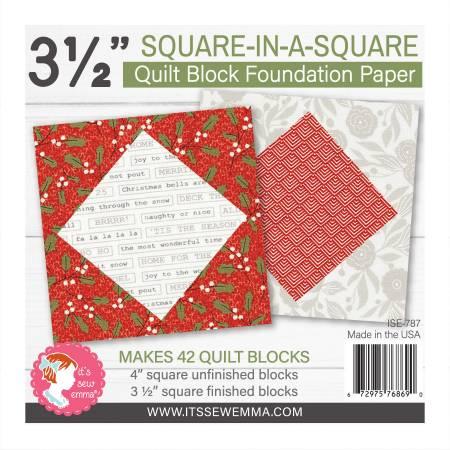 CHK 3.5in Square in a Square Quilt Block Foundation Paper
