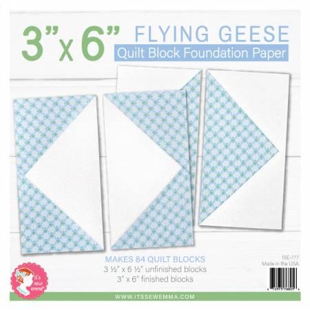 CHK 3in x 6in Flying Geese Quilt Block Foundation Paper - ISE-777