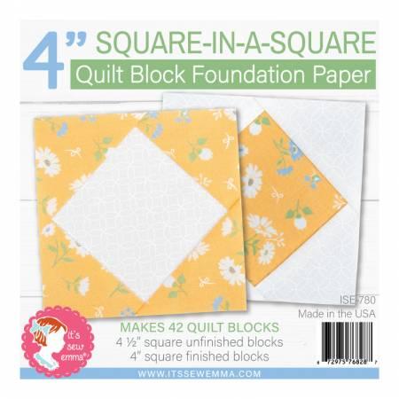 CHK 4in Square in a Square Quilt Block Foundation Paper