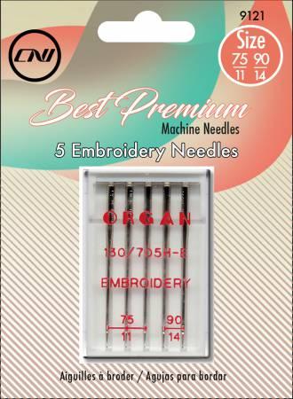 CHK Assorted Embroidery Needles Sizes 75/11 & 90/14 - 9121CV