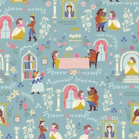 CHK Beauty and the Beast C9530R-Blue - Cotton Fabric