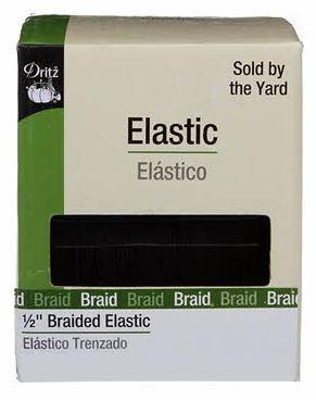 CHK Black Braided Elastic 1/2" - 9432B