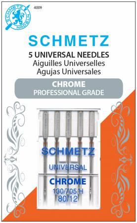 CHK Chrome Universal Schmetz Needle 5 ct, Size 80/12 - 4009
