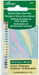 CHK Clover Marbled Glass Head Pins - 2511CV