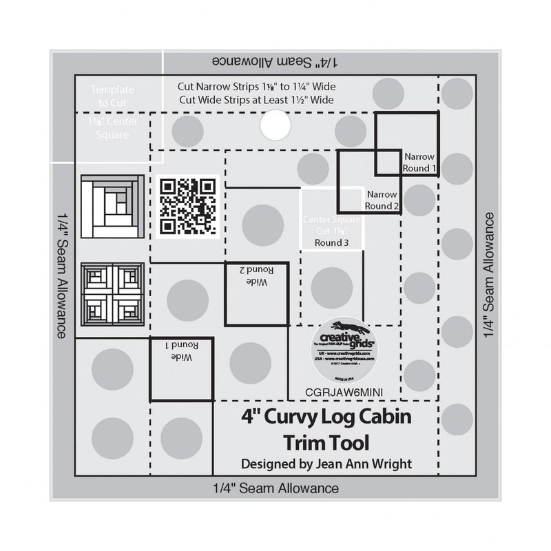 CHK Creative Grids 4" Curvy Log Cabin Trim Tool - CGRJAW6MINI