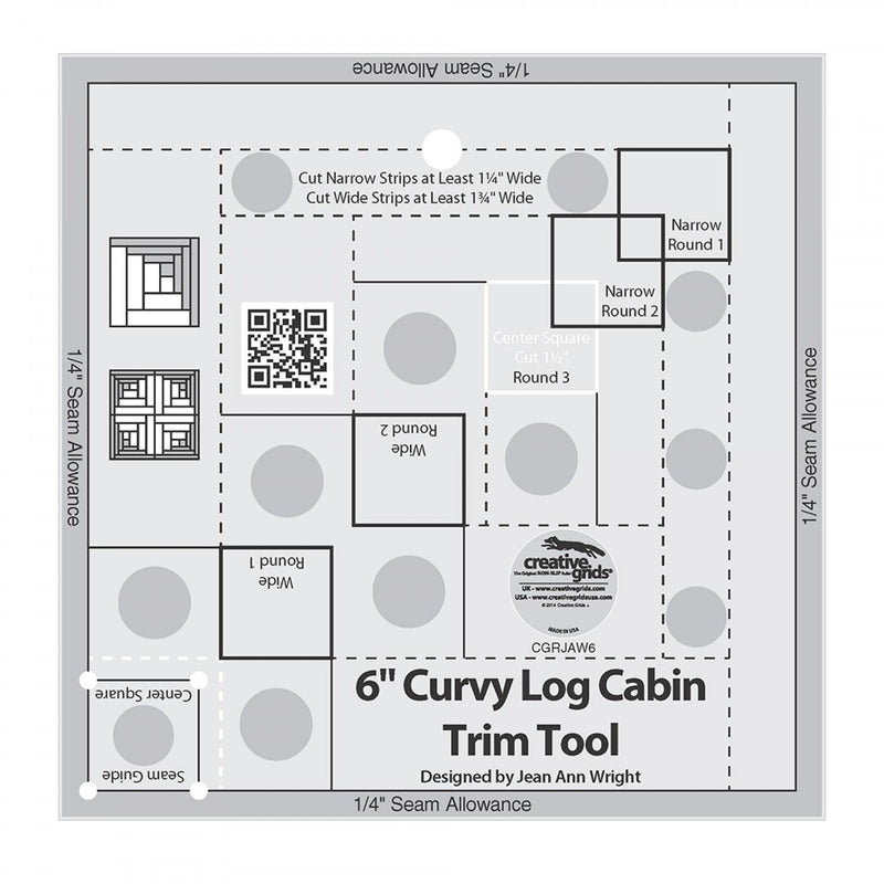 CHK Creative Grids 6" Curvy Log Cabin Trim Tool - CGRJAW6