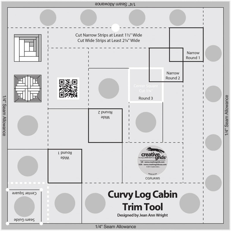 CHK Creative Grids 8 Inch Curvy Log Cabin Trim Tool - CGRJAW5