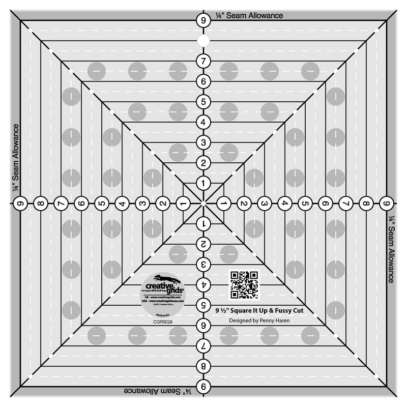 CHK Creative Grids 9.5 Inch Square It Up Ruler - CGRSQ9