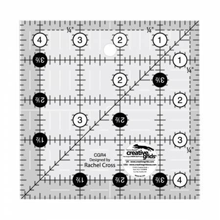 CHK Creative Grids Quilt Ruler 4-1/2in Square