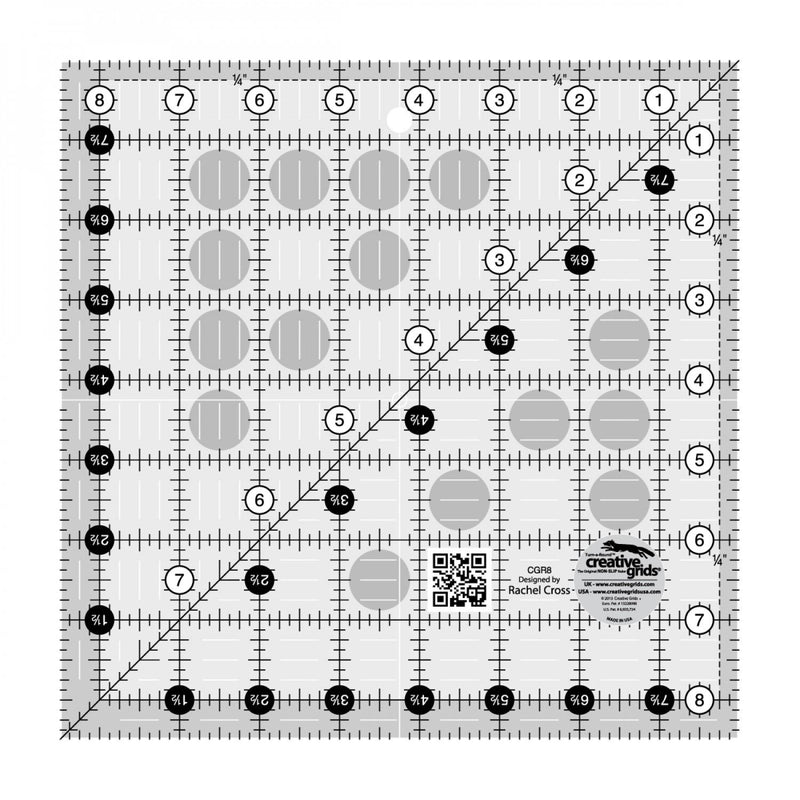CHK Creative Grids Quilt Ruler 8-1/2in Square - CGR8