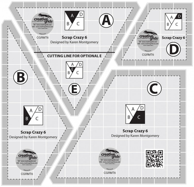 CHK Creative Grids Scrap Carzy 6 Ruler - CGRMT6