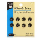 CHK Dritz Sew-On Snaps Size 1 Black - 80-1-1