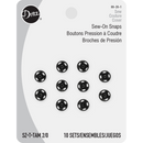 CHK Dritz Sew-On Snaps Size 2/0 Black - 80-2-0-1